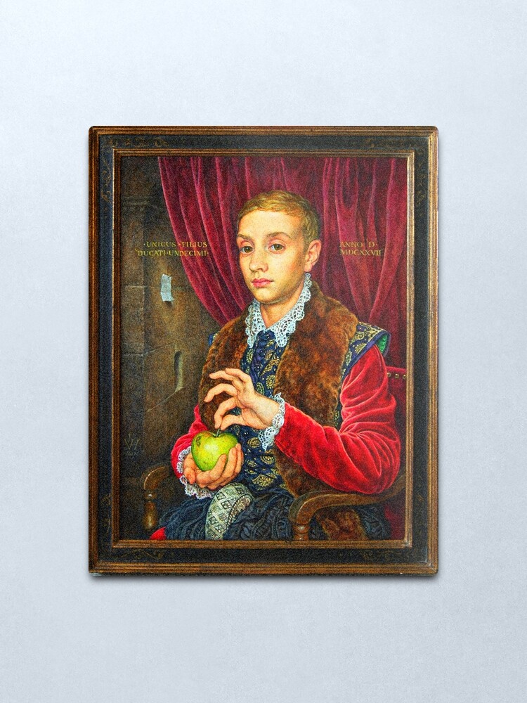 Alternate view of The Grand Budapest Hotel - Boy With Apple Grain Edit - Wes Anderson Painting Movie Metal Print