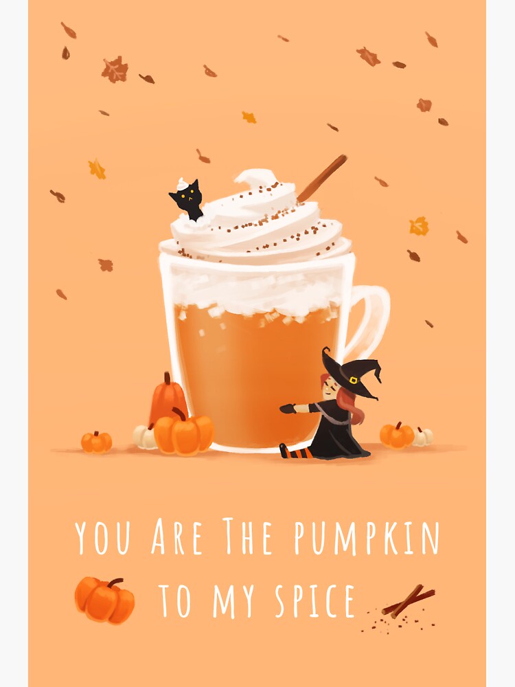 You Are The Pumpkin To My Spice - Cute Storybook Style Halloween Illustration by xstarrylightx