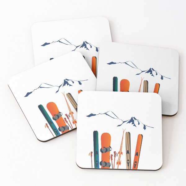 Item preview, Snowy mountain ski and snowboard by leewarddesign designed and sold by leewarddesign.