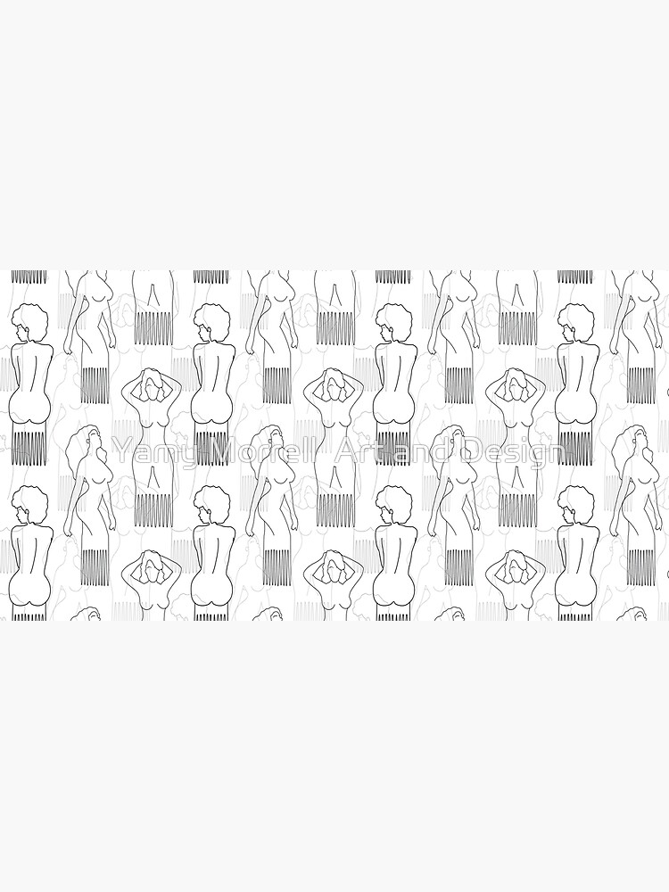 Black woman-shaped comb on white background by YamyMorrell