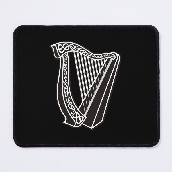 Item preview, Harp Icon Pattern on Black designed and sold by sifis.