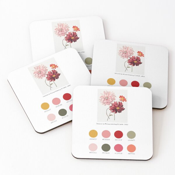 Item preview, Colour Palette of Dahlias by Willem Hekking (I) (1806 –1862) designed and sold by CoffeewithAnh.