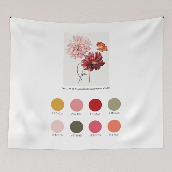 Item preview, Colour Palette of Dahlias by Willem Hekking (I) (1806 –1862) designed and sold by CoffeewithAnh.