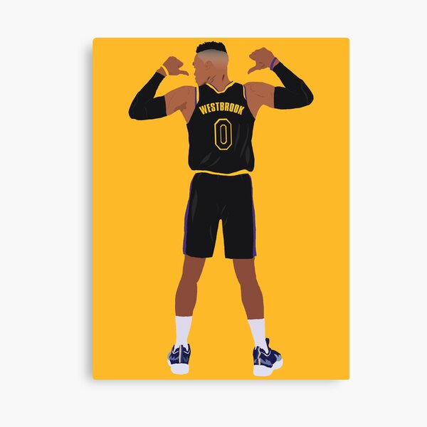 Russell Westbrook 0 Los Angeles Lakers Black Mamba Jersey Canvas Print  for Sale by Basketball For Life
