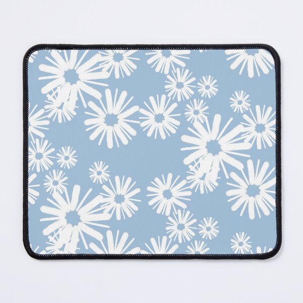 Item preview, Blossom burst in white on sky blue designed and sold by Quick Brown Fox Canada.