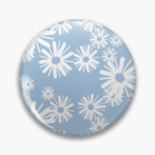Item preview, Blossom burst in white on sky blue designed and sold by Quick Brown Fox Canada.