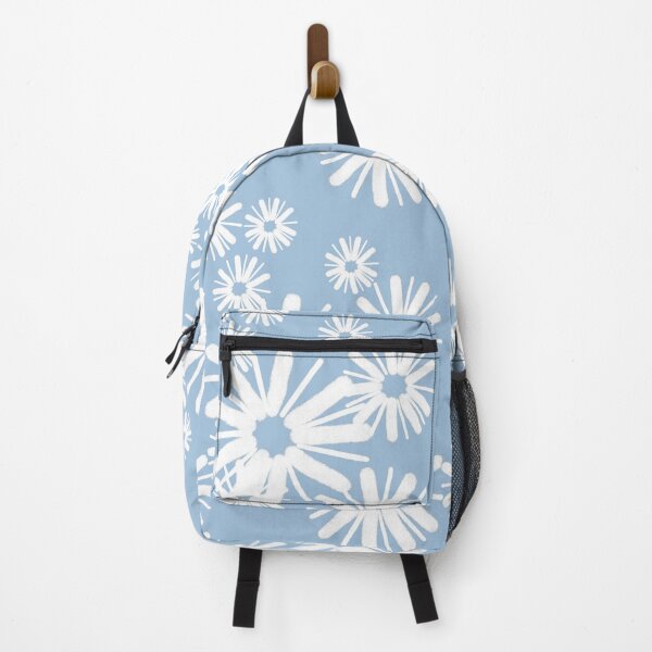 Item preview, Blossom burst in white on sky blue designed and sold by Quick Brown Fox Canada.