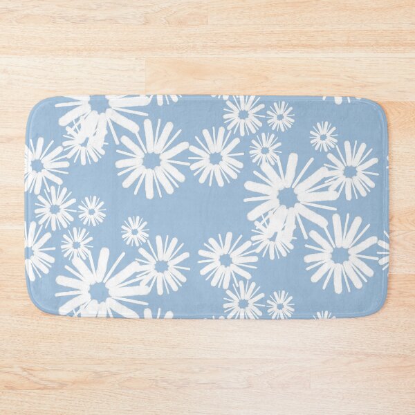 Item preview, Blossom burst in white on sky blue designed and sold by Quick Brown Fox Canada.