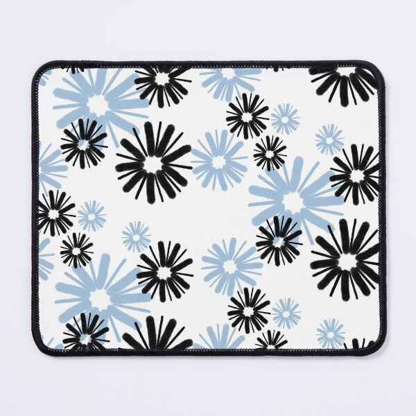 Item preview, Blossom burst in black and sky blue on white designed and sold by Quick Brown Fox Canada.