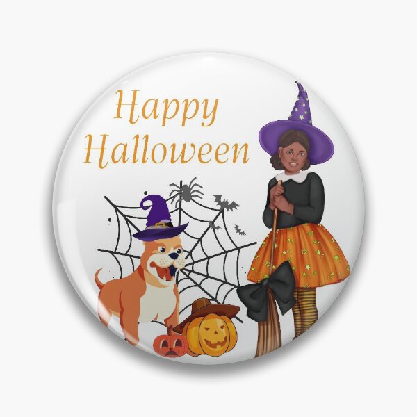 Item preview, Copy of Happy Halloween cute dog and witch designed and sold by ajtechdesigns.