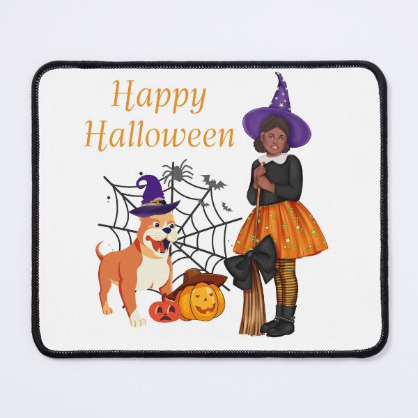 Item preview, Copy of Happy Halloween cute dog and witch designed and sold by ajtechdesigns.