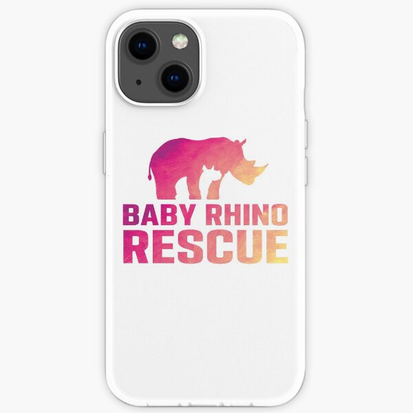 Baby Rhino Rescue sunset logo iPhone Soft Case