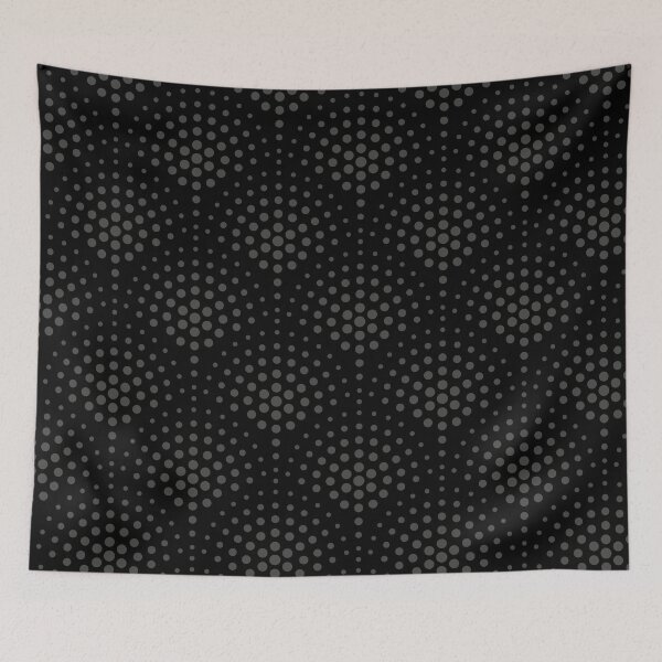 Aperçu de l'œuvre Dark Gray and Black Polka Dot Scallop Pattern Pairs 2022 Popular Color Sherwin Williams Iron Ore SW 7069 créée et vendue par ColorOfTheYears.