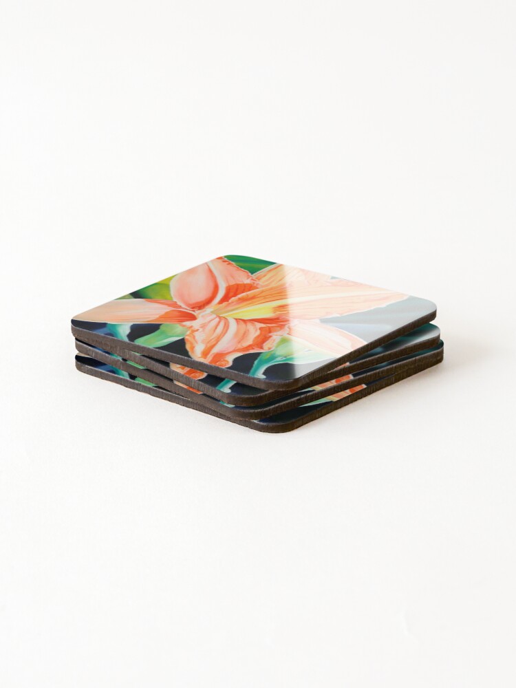 Thumbnail 4 of 5, Coasters (Set of 4), "King for a Day" - orange day lily designed and sold by jknowles.