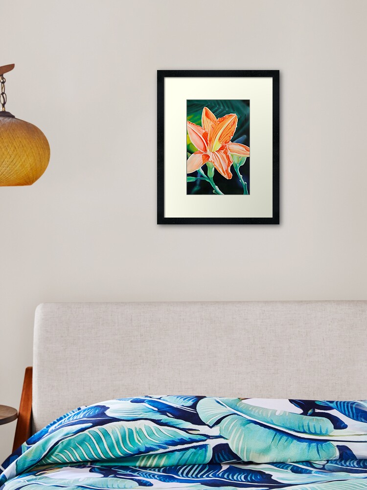 Thumbnail 2 of 7, Framed Art Print, "King for a Day" - orange day lily designed and sold by jknowles.