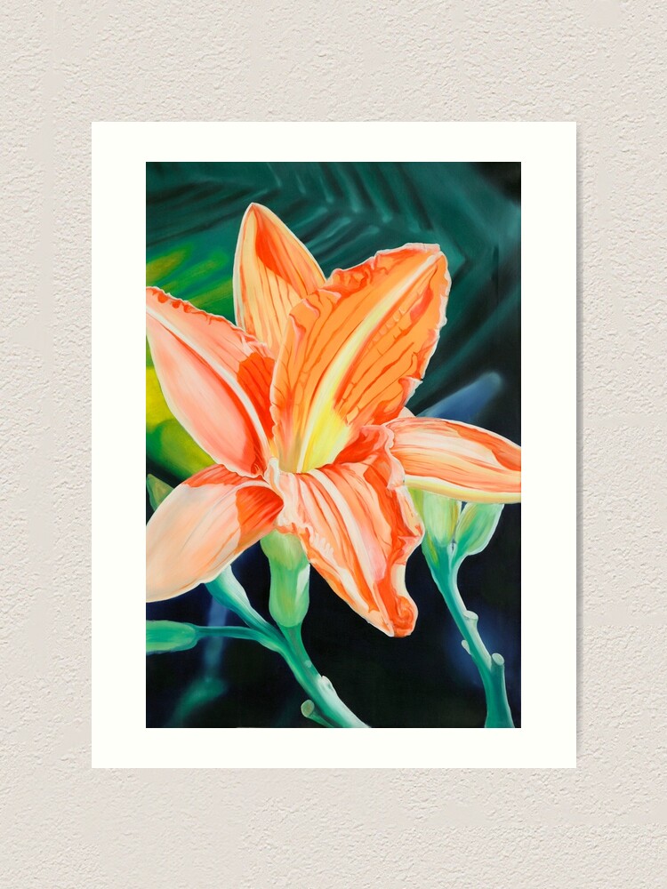 Thumbnail 1 of 3, Art Print, "King for a Day" - orange day lily designed and sold by jknowles.