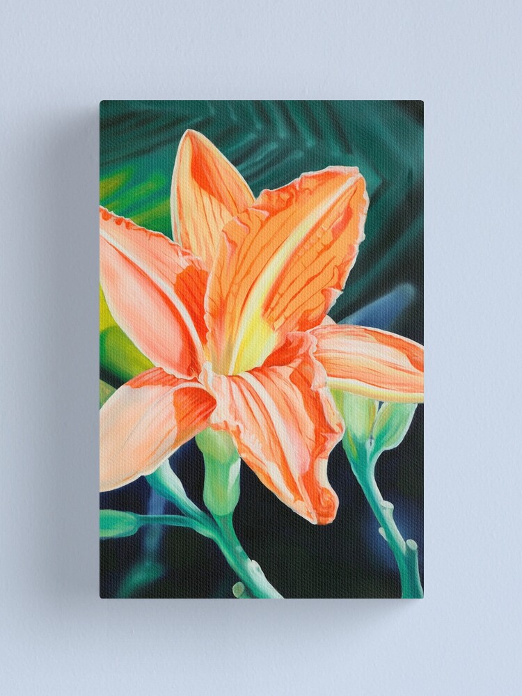 Thumbnail 1 of 3, Canvas Print, "King for a Day" - orange day lily designed and sold by jknowles.