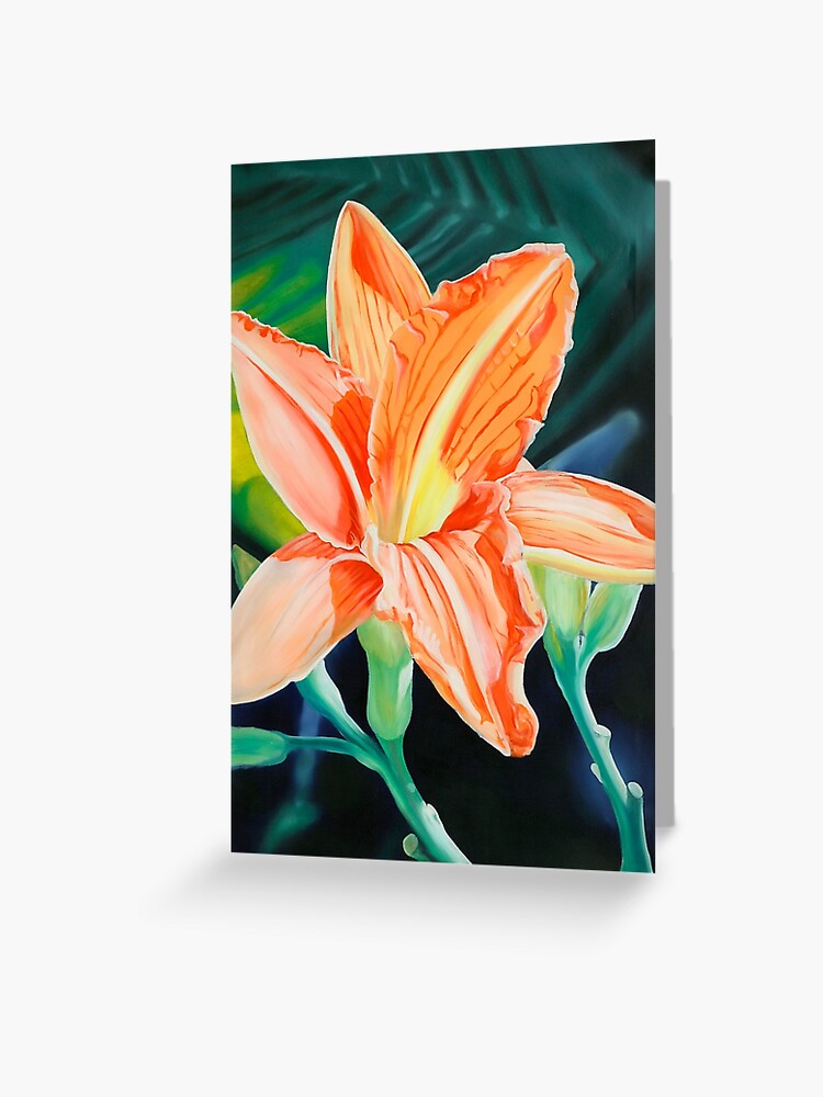 Thumbnail 1 of 2, Greeting Card, "King for a Day" - orange day lily designed and sold by jknowles.