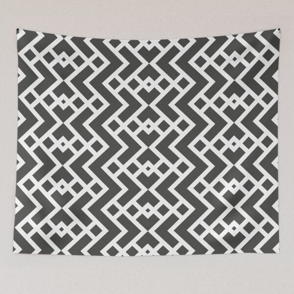 Aperçu de l'œuvre Dark Gray and White Tessellation Line Pattern 25 Pairs 2022 Popular Color Sherwin Williams Iron Ore SW 7069 créée et vendue par ColorOfTheYears.
