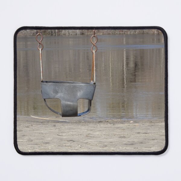 Item preview, Lonely swing at an empty playground designed and sold by cuisinecat2.