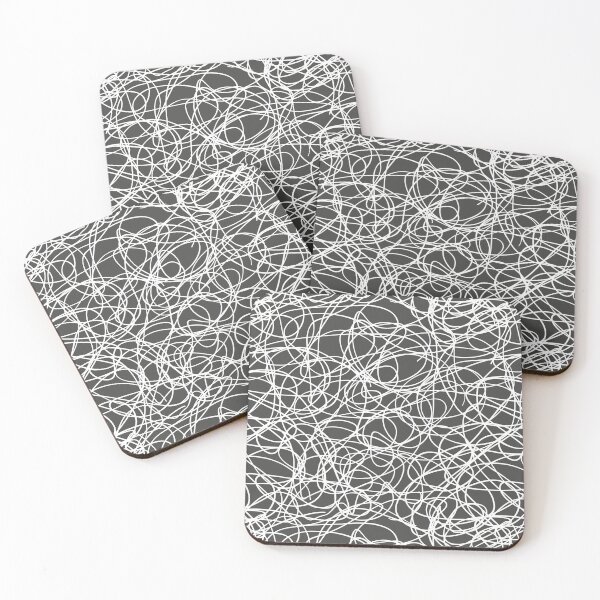 Item preview, Dark Gray and White Thick Scribble Mosaic Pattern Pairs 2022 Popular Color Sherwin Williams Iron Ore SW 7069 designed and sold by ColorOfTheYears.