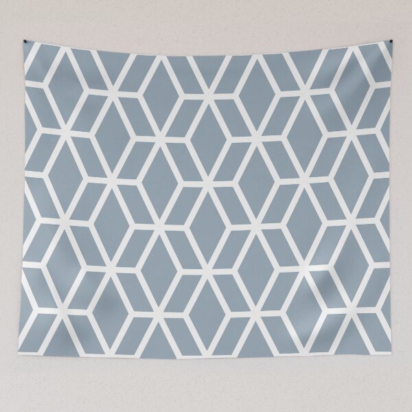 Item preview, Blue and White Tessellation Line Pattern 16 Pairs 2022 Popular Color Sherwin Williams Aleutian SW 6241 designed and sold by ColorOfTheYears.