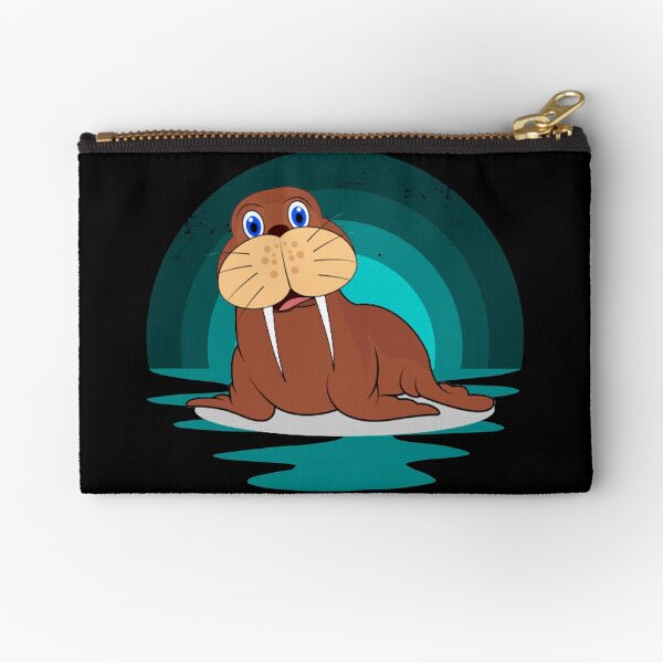 Happy Walrus At Sunrise Zipper Pouch
