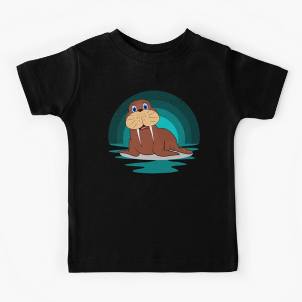 Happy Walrus At Sunrise Kids T-Shirt