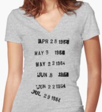 Last Checked Out Library Stamp Women's Fitted V-Neck T-Shirt