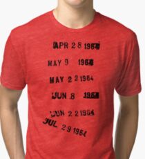 Last Checked Out Library Stamp Tri-blend T-Shirt