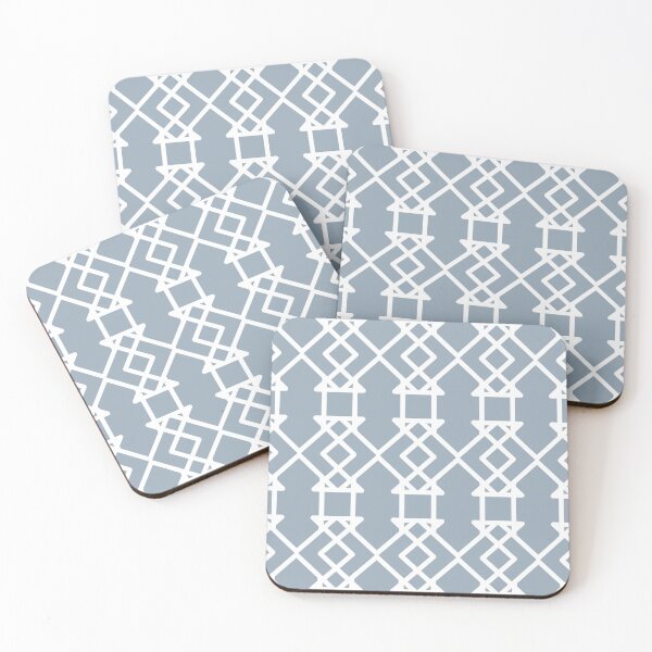 Item preview, Blue and White Tessellation Line Pattern 27 Pairs 2022 Popular Color Sherwin Williams Aleutian SW 6241 designed and sold by ColorOfTheYears.