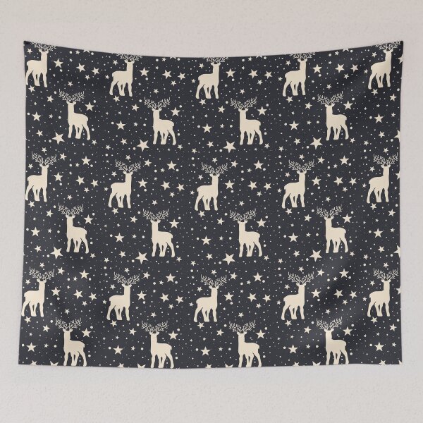 Item preview, Retro Reindeer Starry Night Hygge Aesthetic Pattern designed and sold by retroyule.