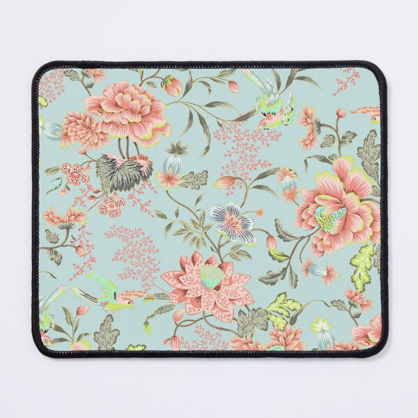 Item preview, Oriental Elegant Birds and Flowers Pink Teal Pattern designed and sold by BluePlanet.