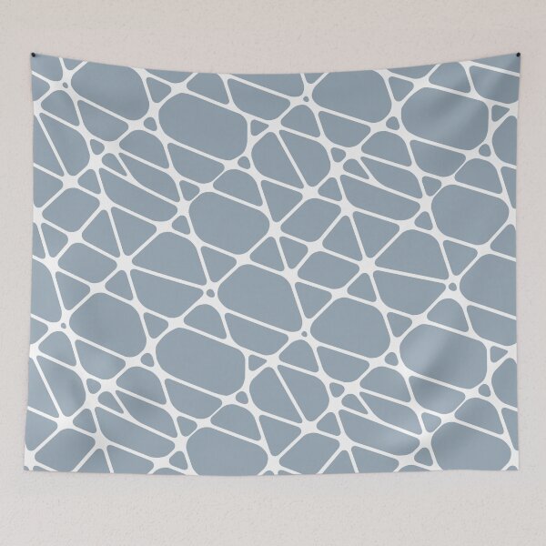 Item preview, Blue and White Abstract Mosaic Pattern 2 Pairs 2022 Popular Color Sherwin Williams Aleutian SW 6241 designed and sold by ColorOfTheYears.