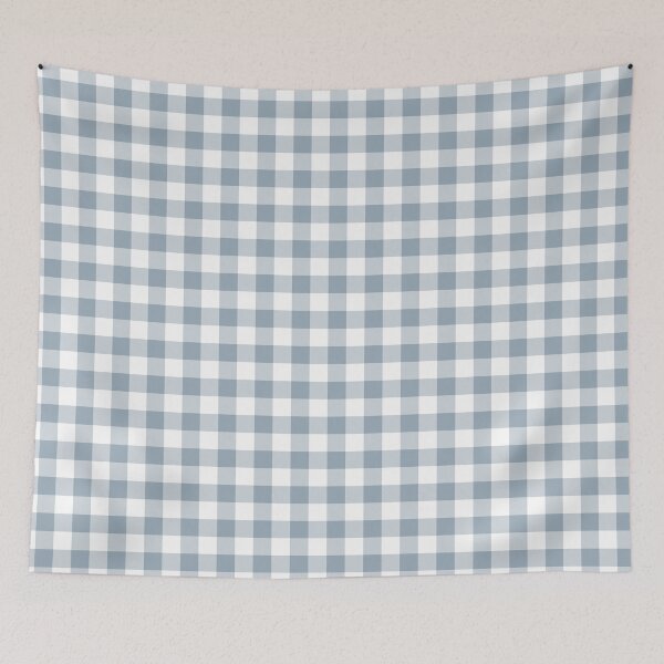 Item preview, Blue and White Buffalo Plaid Pattern Pairs 2022 Popular Color Sherwin Williams Aleutian SW 6241 designed and sold by ColorOfTheYears.