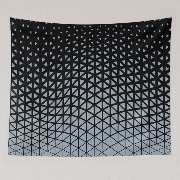 Item preview, Black and Blue Geometric Triangle Wave Pattern Pairs 2022 Popular Color Sherwin Williams Aleutian SW 6241 designed and sold by ColorOfTheYears.