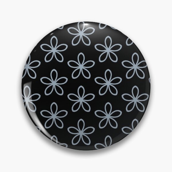 Item preview, Black and Blue Minimal Flower Pattern Pairs 2022 Popular Color Sherwin Williams Aleutian SW 6241 designed and sold by ColorOfTheYears.