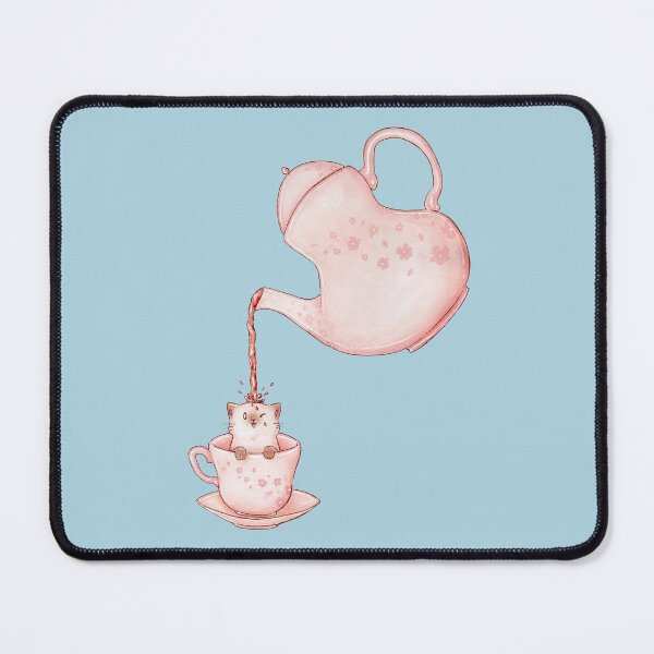Item preview, Cat in a tea mug with teapot pouring tea designed and sold by Denise, Denisn't.