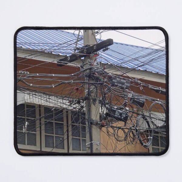 Item preview, Tangled Telephone, Internet and Electrical Wires in Thailand designed and sold by cuisinecat2.