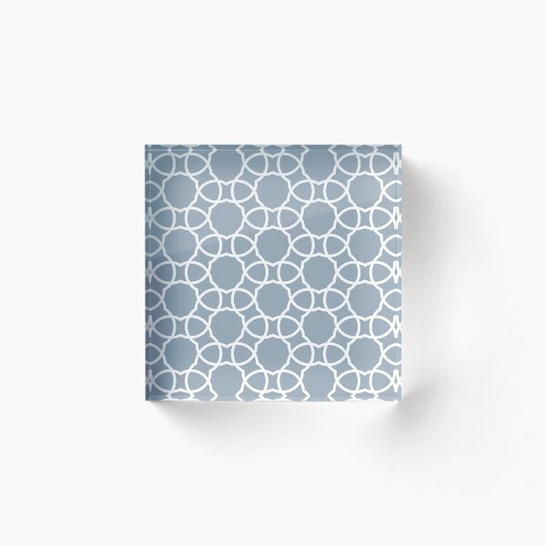 Item preview, Pares de patrones de mosaicos con forma de pétalo minimalista en azul y blanco. Color popular de 2022: Sherwin Williams Aleutian SW 6241 designed and sold by ColorOfTheYears.