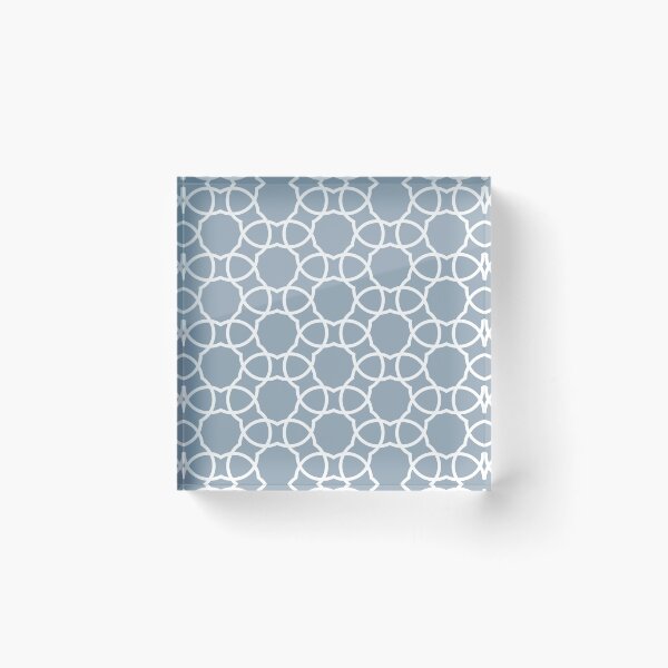 Item preview, Blue and White Minimal Petal Shape Tile Pattern Pairs 2022 Popular Color Sherwin Williams Aleutian SW 6241 designed and sold by ColorOfTheYears.