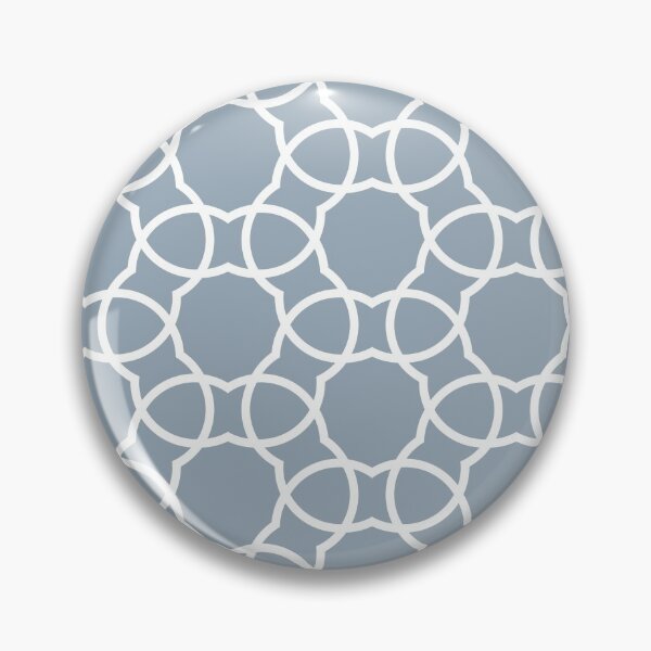 Item preview, Blue and White Minimal Petal Shape Tile Pattern Pairs 2022 Popular Color Sherwin Williams Aleutian SW 6241 designed and sold by ColorOfTheYears.