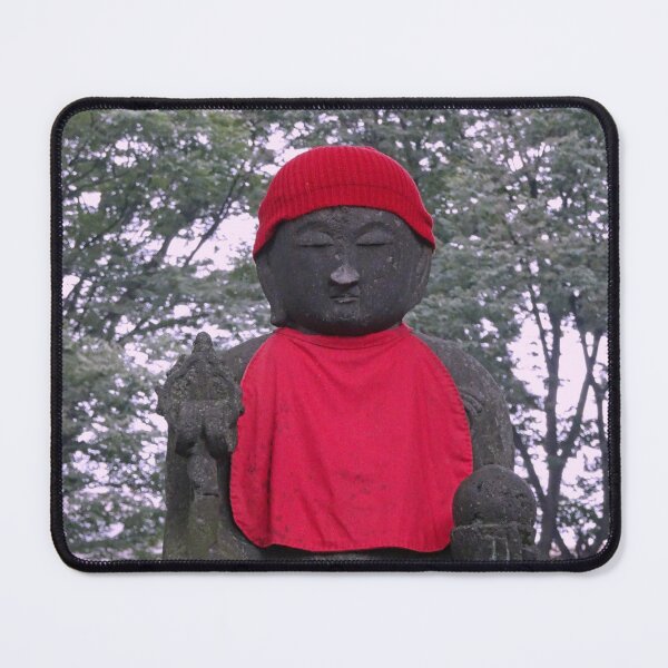 Item preview, Red hat on a Jizo Statue in Japan designed and sold by cuisinecat2.