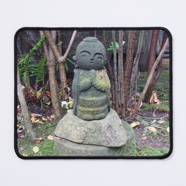 Item preview, Cute Mossy Jizo Statue in a Japanese Garden designed and sold by cuisinecat2.