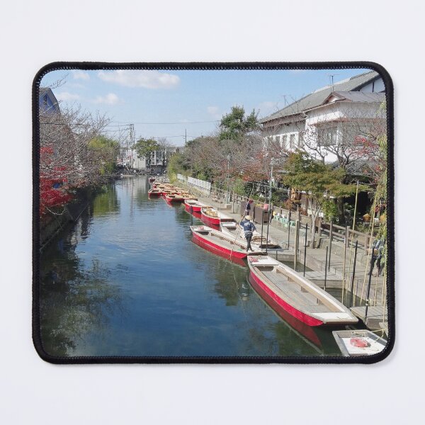 Item preview, Yanagawa canal boats on a summer day in Kyushu, Japan designed and sold by cuisinecat2.