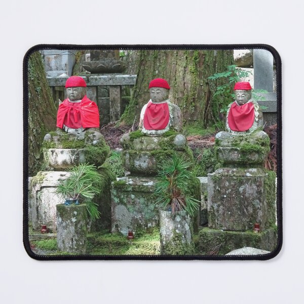 Item preview, Cool Day but Warm Buddhas at Okunoin Cemetary on Mount Koya Japan designed and sold by cuisinecat2.
