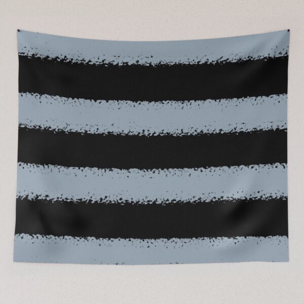 Item preview, Black and Blue Horizontal Stripe Pattern Pairs 2022 Popular Color Sherwin Williams Aleutian SW 6241 designed and sold by ColorOfTheYears.