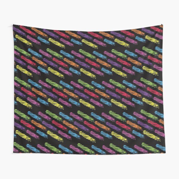 Rainbow Scribbles Arcade Carpet Tapestry
