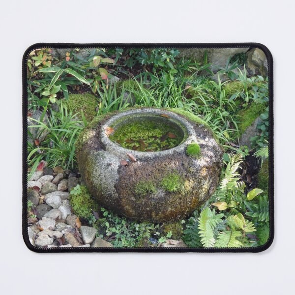 Item preview, Moss covered pot in a Japanese garden designed and sold by cuisinecat2.