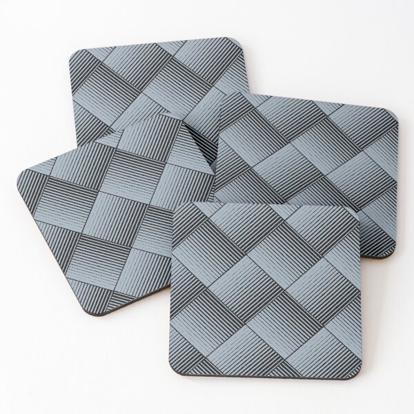 Item preview, Black and Blue Square Mosaic Stripe Pattern Pairs 2022 Popular Color Sherwin Williams Aleutian SW 6241 designed and sold by ColorOfTheYears.